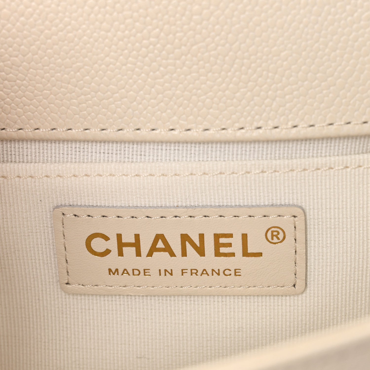 Chanel Caviar Chevron Quilted Small Boy Flap White