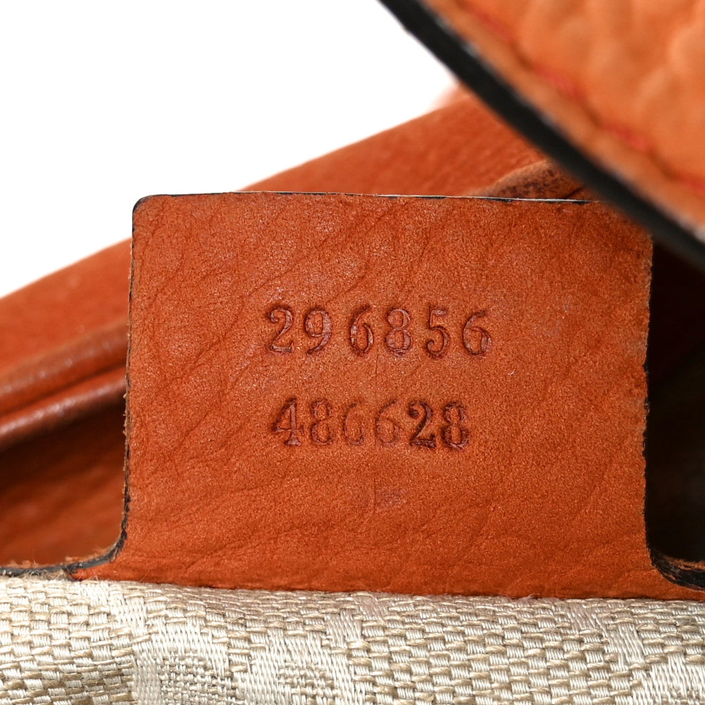 Gucci Nubuck Medium Soft Stirrup Shoulder Bag Orange