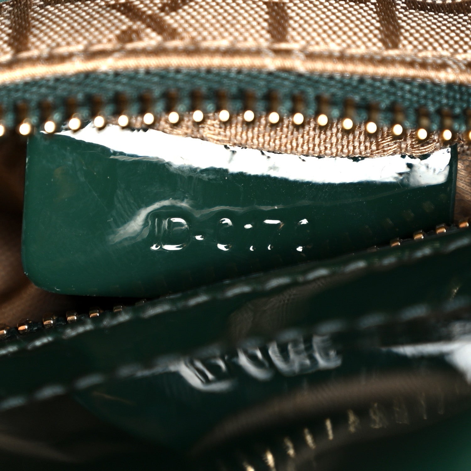 Christian Dior Patent Cannage Mini Lady Dior Pine Green