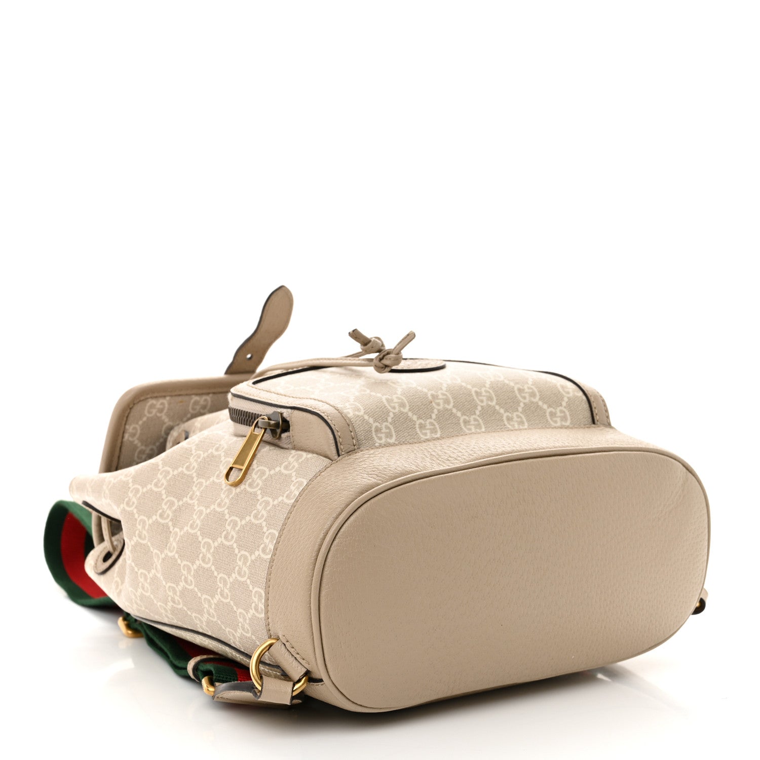 Gucci GG Supreme Monogram Azalea Calfskin Retro Interlocking G Buckle Backpack Beige Mystic White