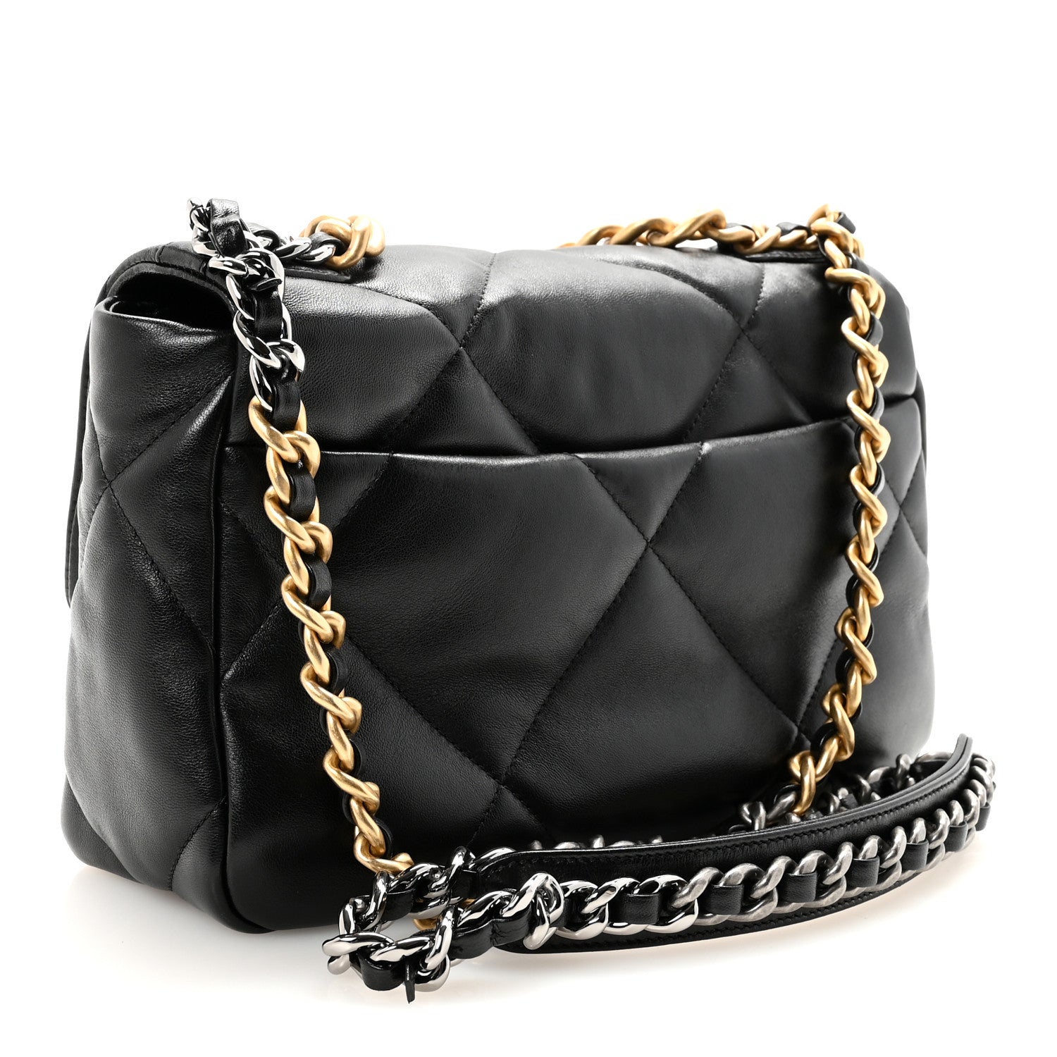 Chanel Lambskin Quilted Medium Chanel 19 Flap Black