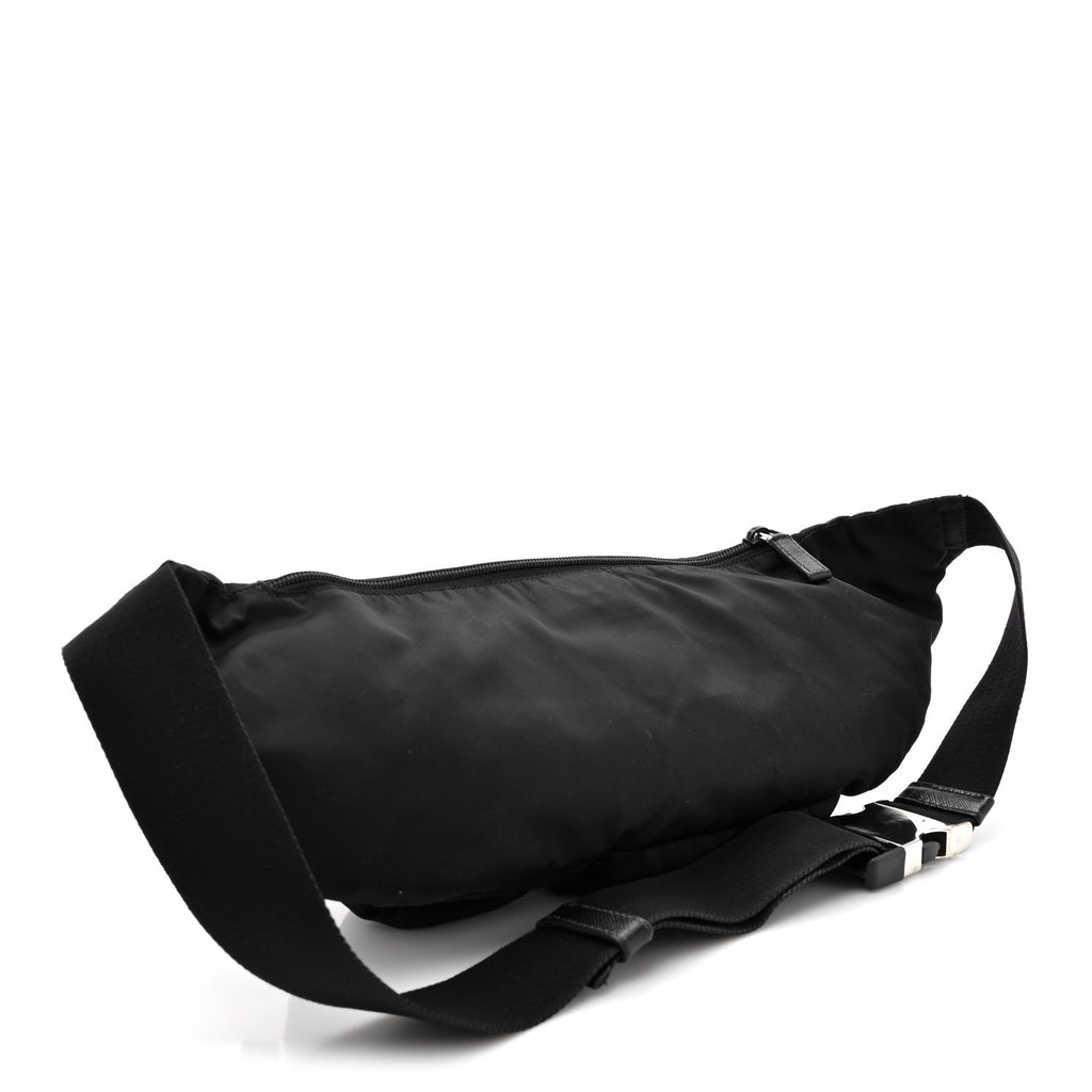 Prada Re-Nylon Saffiano Metal Triple Pocket Belt Bag Black