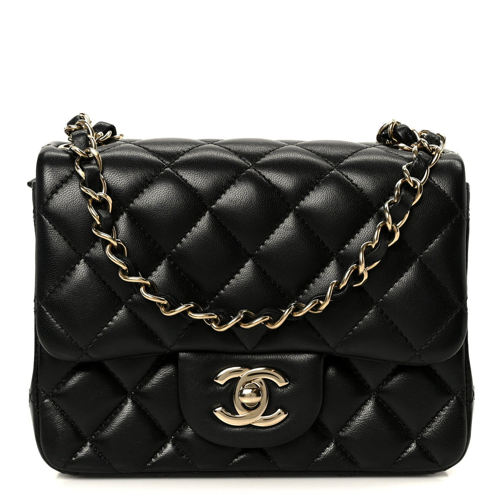 Chanel Lambskin Quilted Mini Square Flap Black