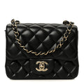 Chanel Lambskin Quilted Mini Square Flap Black