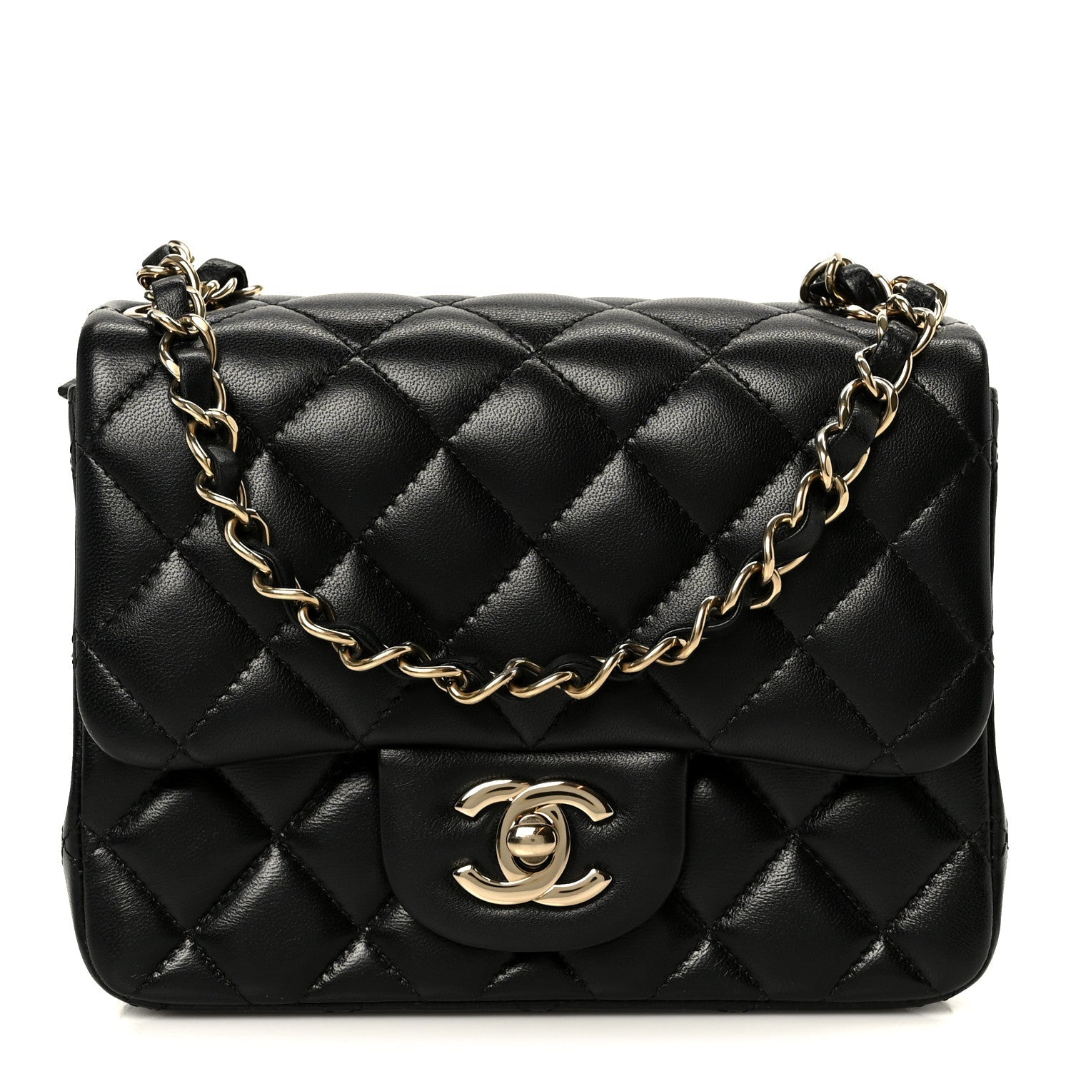 Chanel Lambskin Quilted Mini Square Flap Black