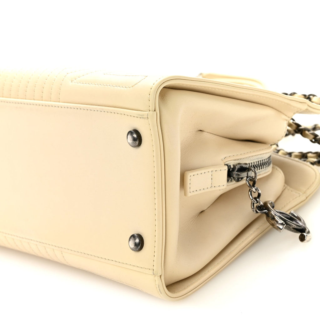 Chanel Glazed Calfskin Quilted Korean Garden Off White