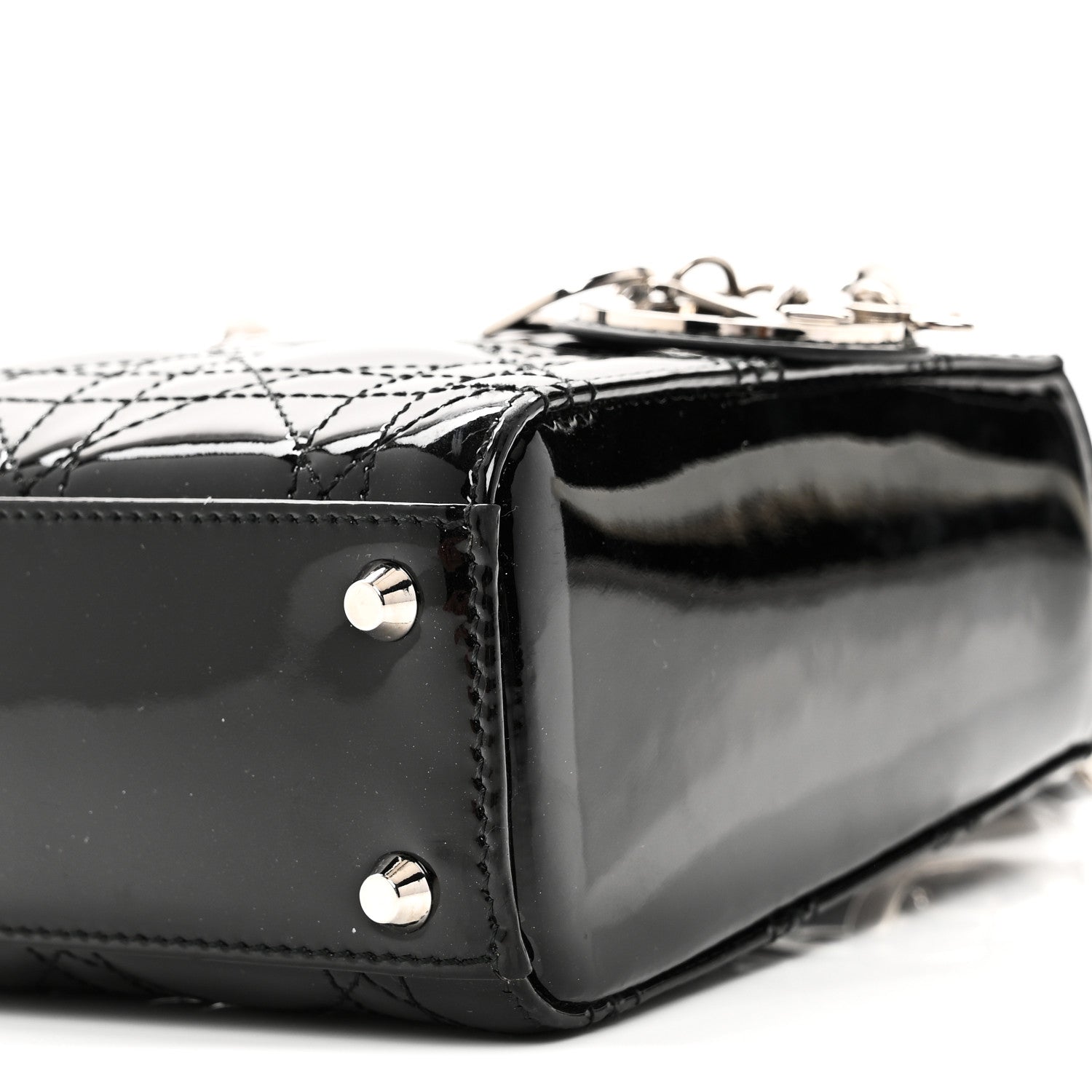 Christian Dior Patent Cannage Mini Lady Dior Black