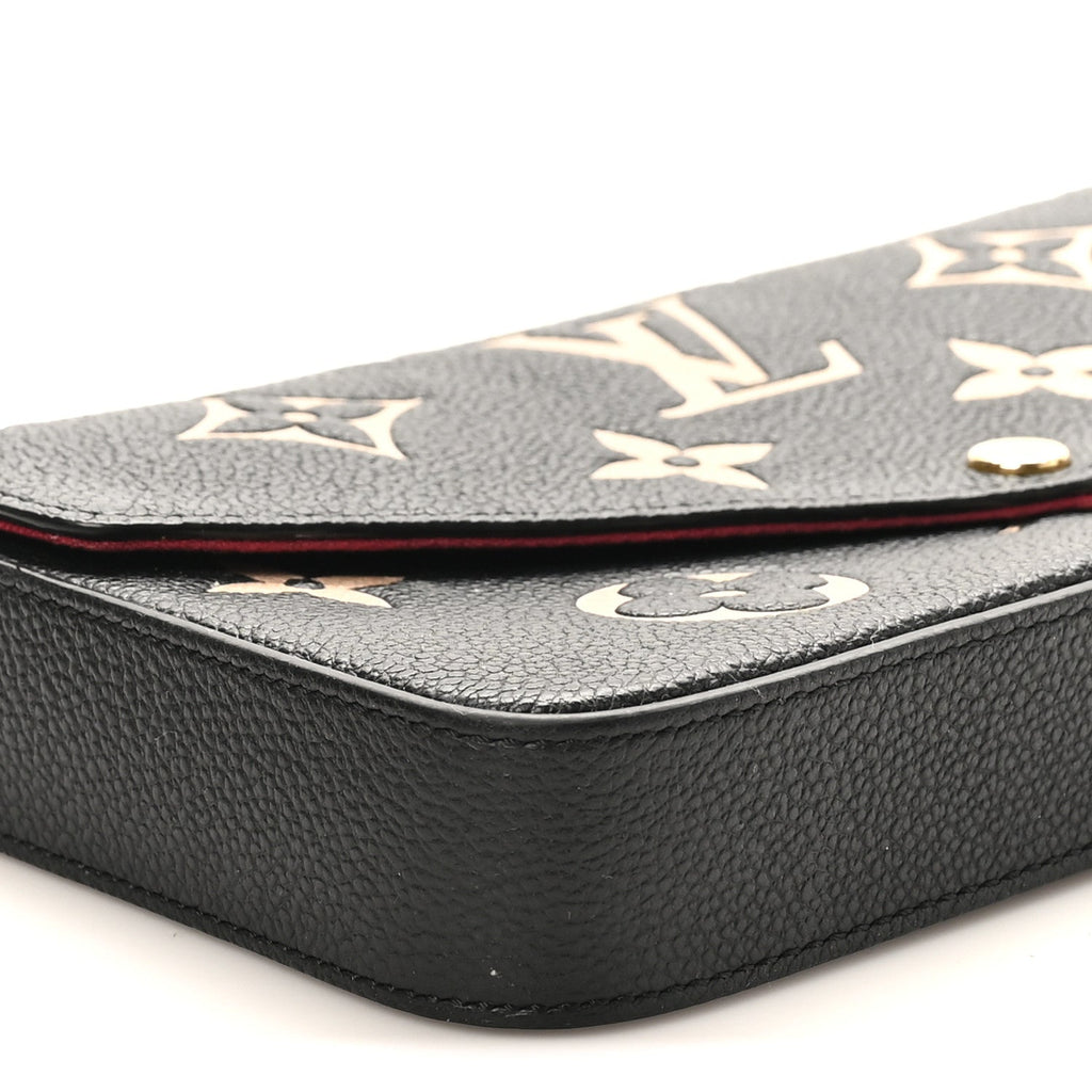 Louis Vuitton Empreinte Monogram Giant Felicie Pochette Black Beige