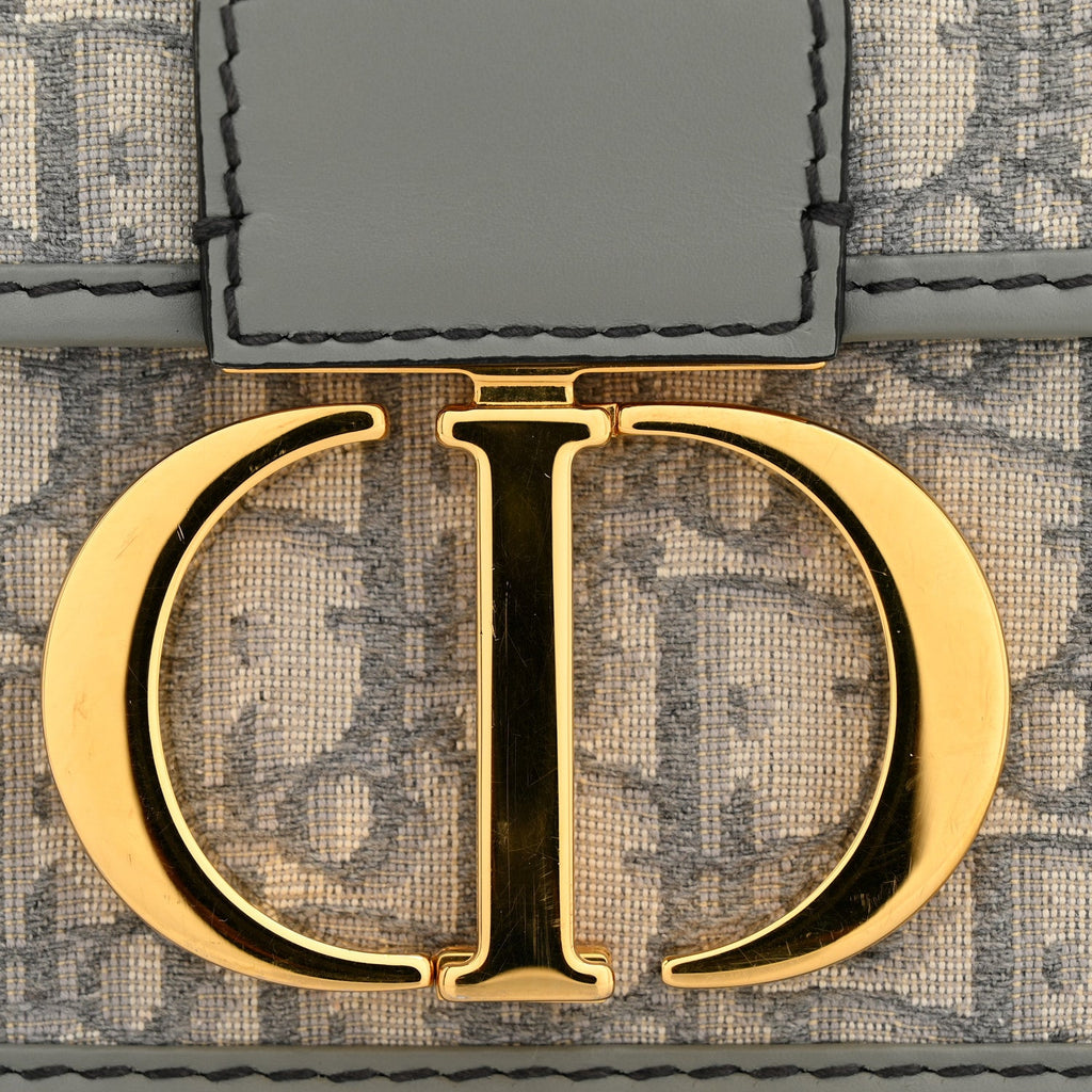 Christian Dior Oblique 30 Montaigne Flap Bag Grey