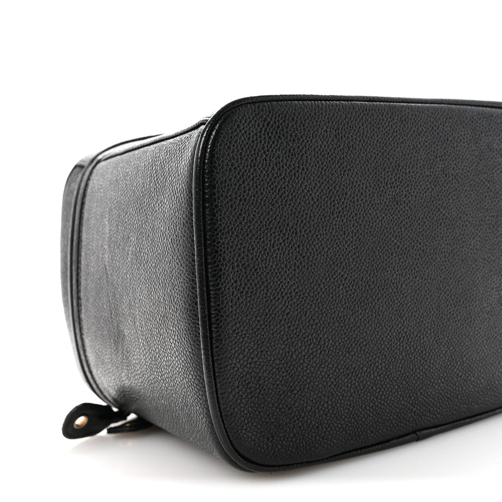 Chanel Caviar CC Vanity Train Case Black