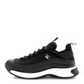 Chanel Velvet Calfskin Mixed Fibers Mens CC Sneakers 41 Black