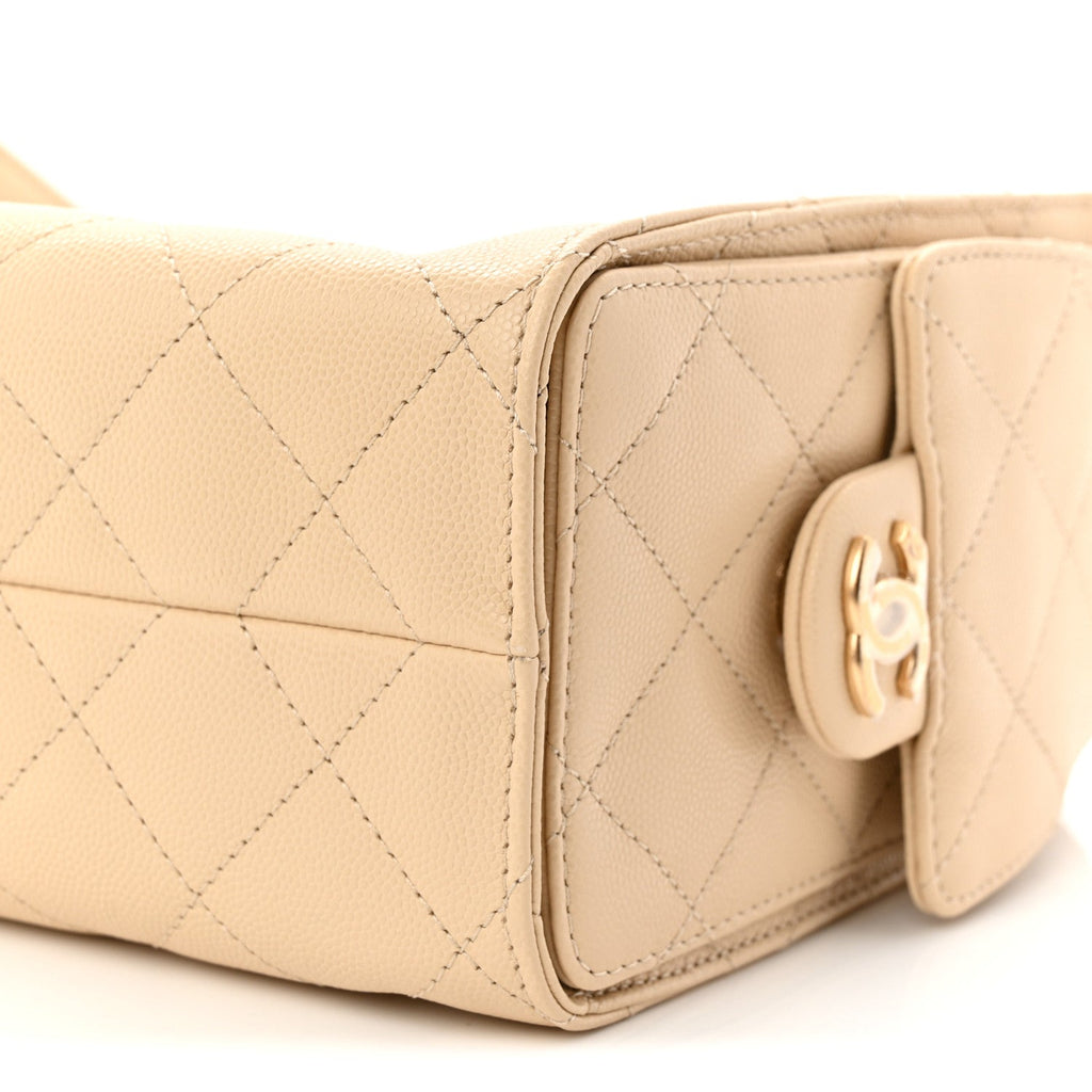 Chanel Caviar Quilted Mini Chanel 25 Handbag Beige