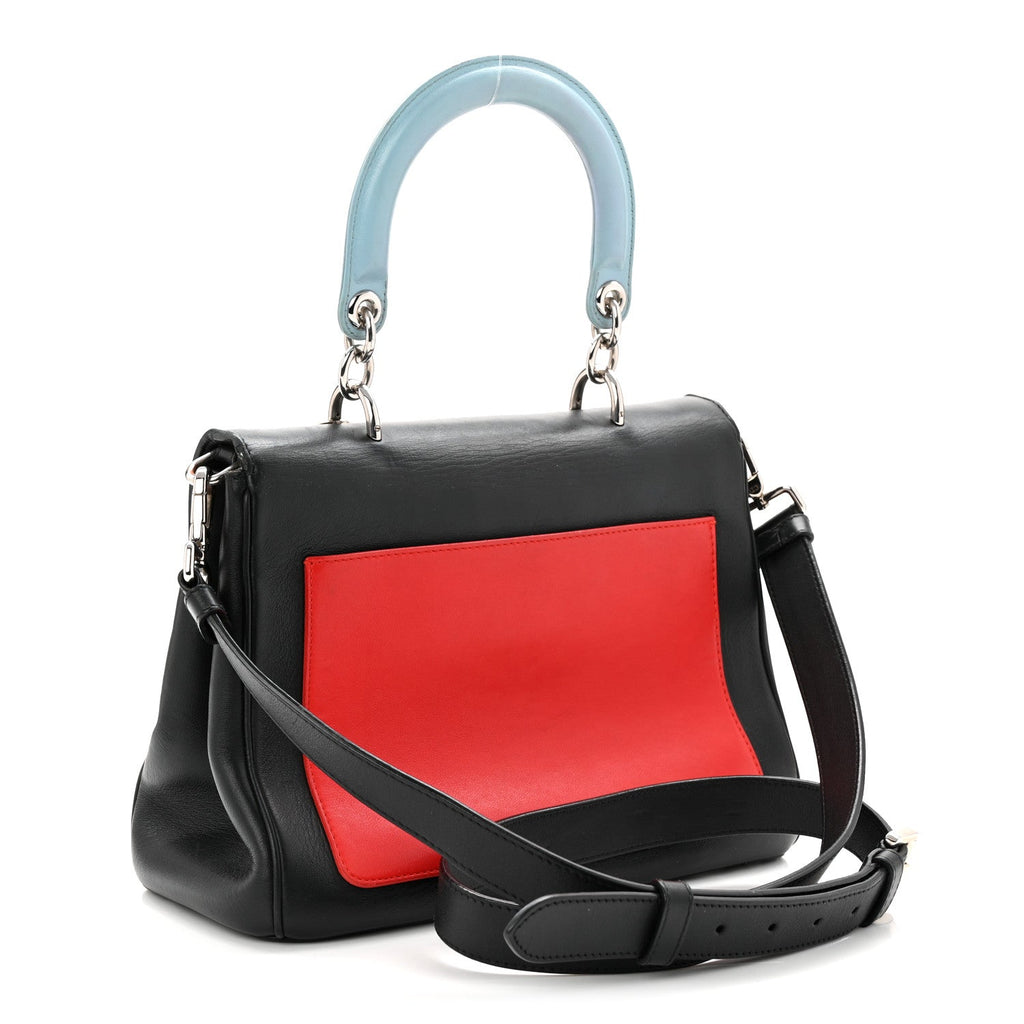 Christian Dior Smooth Calfskin Tri-Color Small Be Dior Flap Black Blue Red