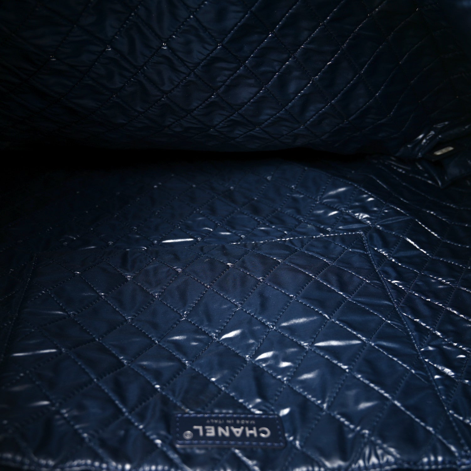 Chanel Nylon Cat Emoticon Tote Navy Silver