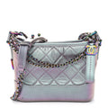 Chanel Iridescent Lambskin Calfskin Quilted Small Gabrielle Hobo Light Purple