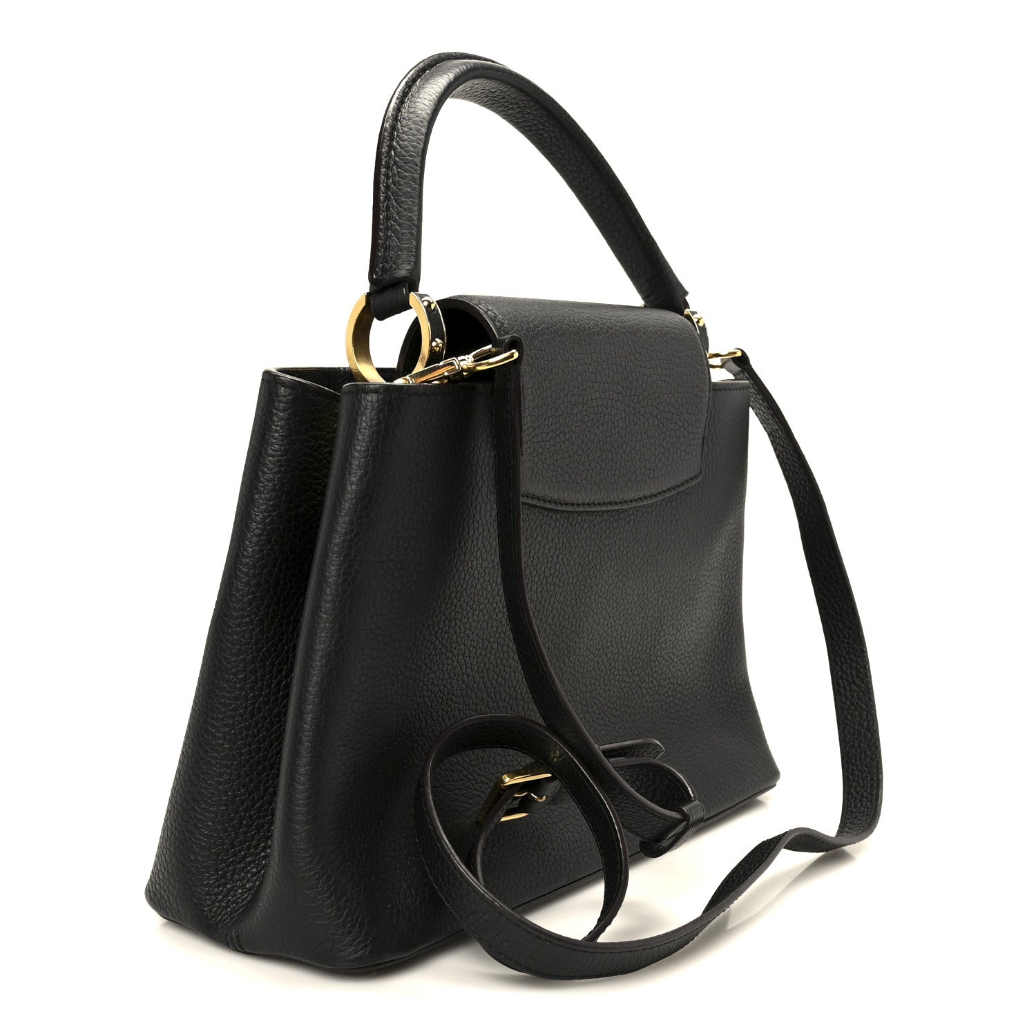 Louis Vuitton Taurillon Capucines PM Black Fuchsia