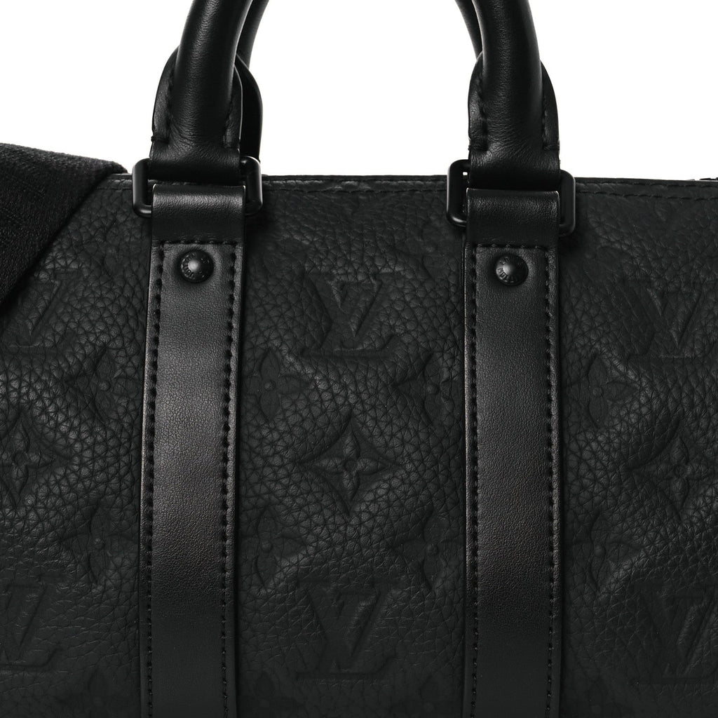 Louis Vuitton Monogram Taurillon Keepall Bandouliere 25 Black