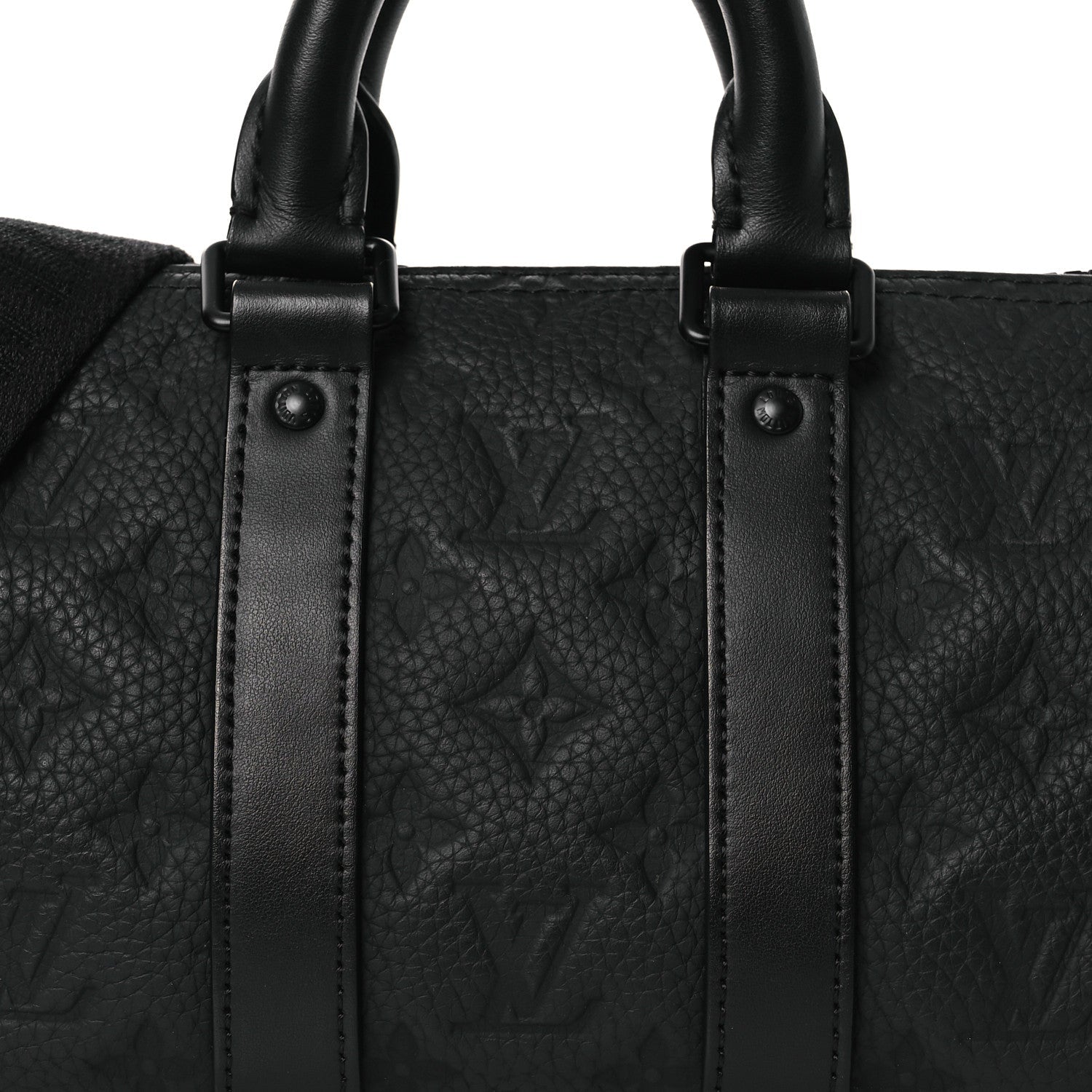 Louis Vuitton Monogram Taurillon Keepall Bandouliere 25 Black