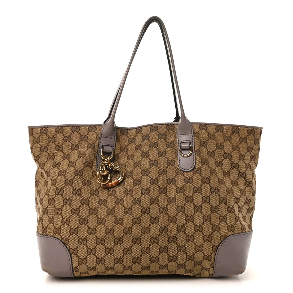 Gucci Monogram Large Heart Bit Charm Hobo Purple