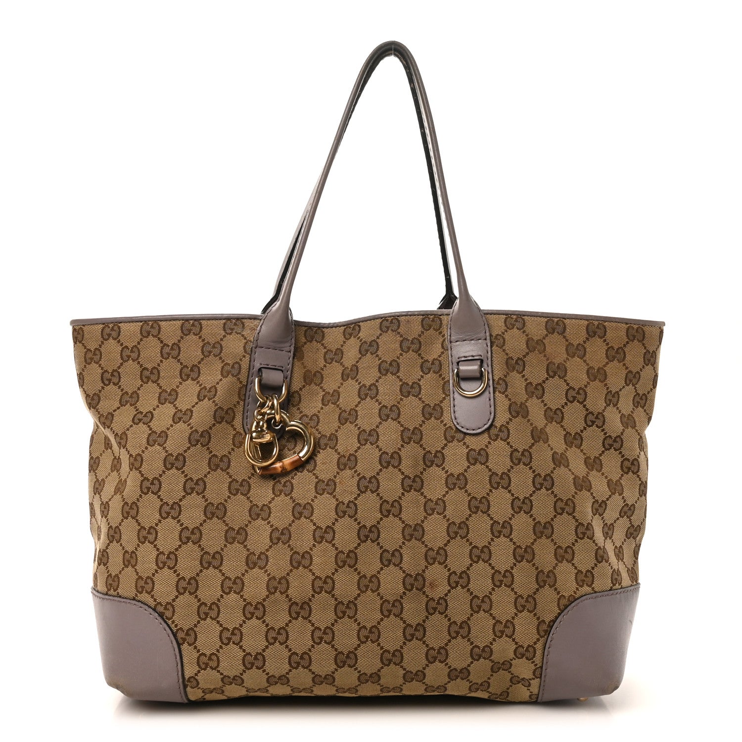 Gucci Monogram Large Heart Bit Charm Hobo Purple