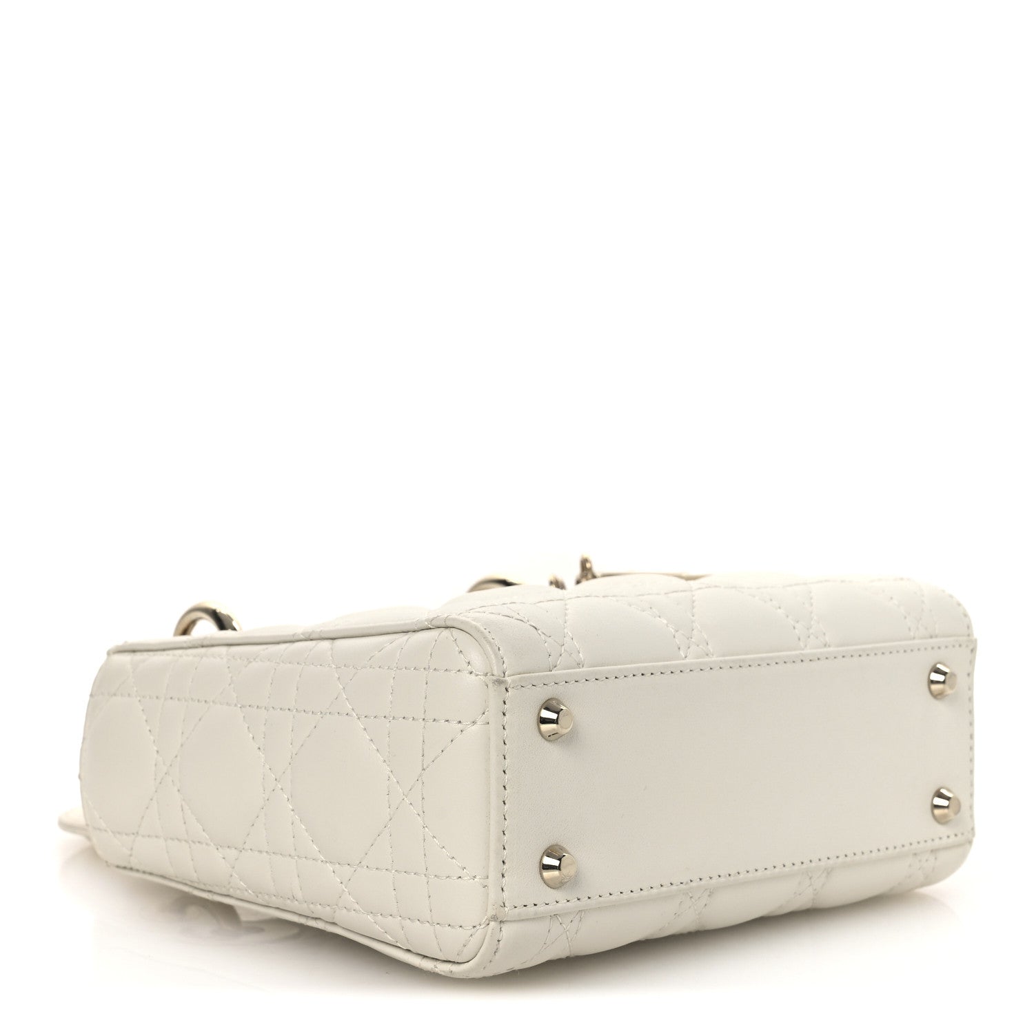Christian Dior Lambskin Cannage Mini Lady Dior White