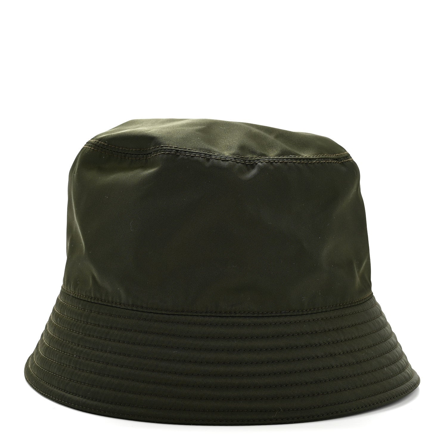 Prada Re-Nylon Metal Triangle Logo Mens Bucket Hat S Tundra