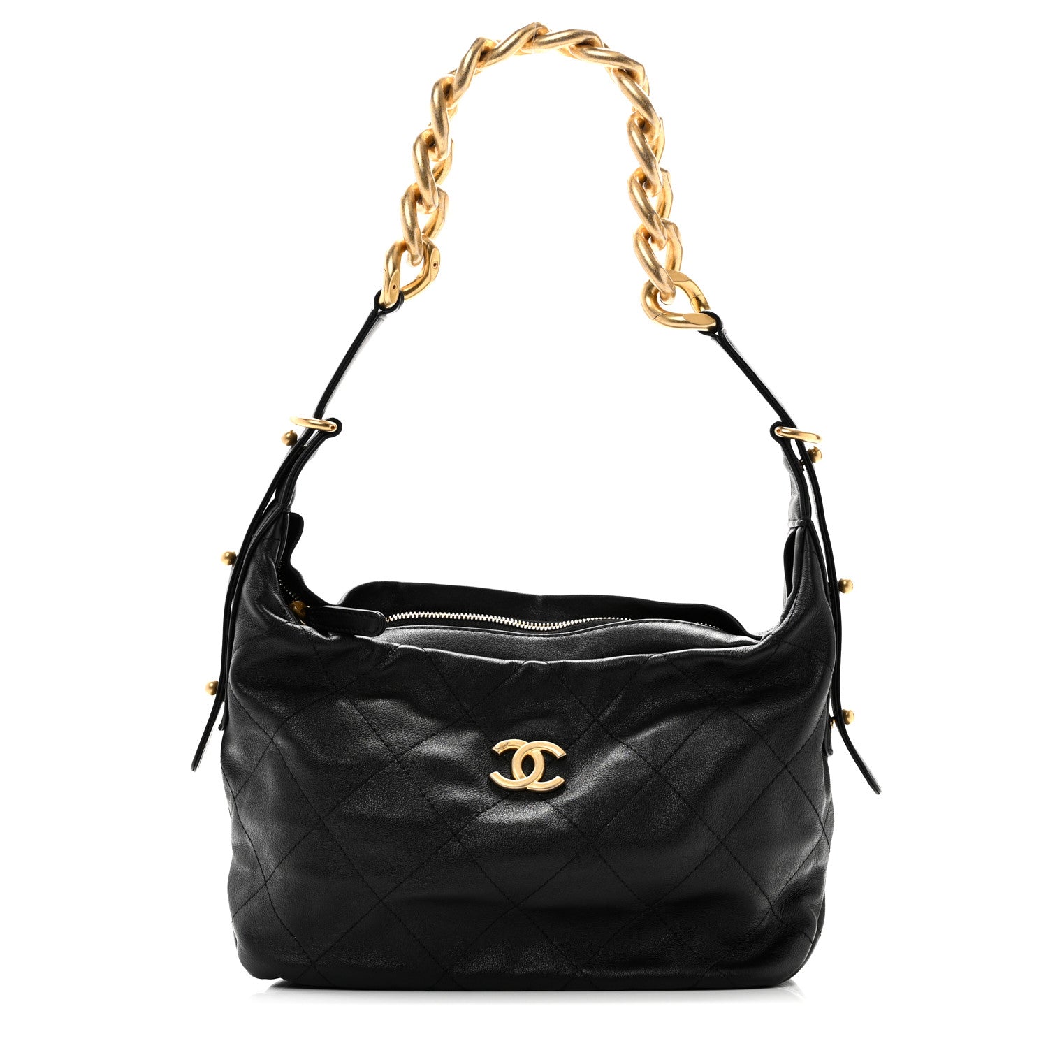 Chanel Calfskin Quilted Daily Hobo Black