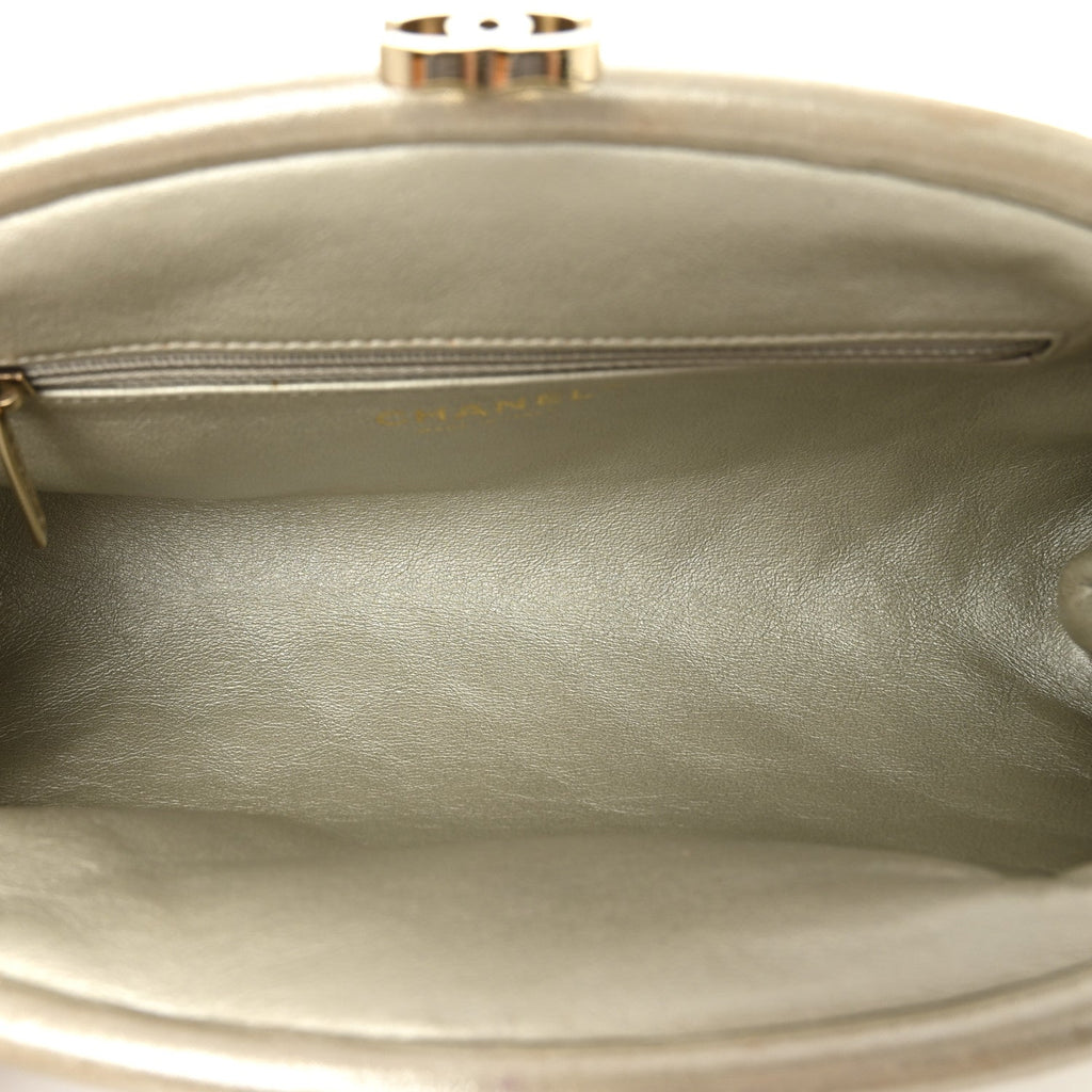 Chanel Metallic Calfskin Quilted Timeless Clutch Gold