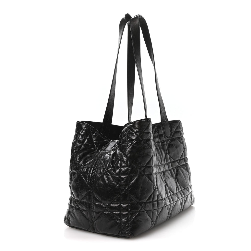 Christian Dior Crinkled Calfskin Macrocannage Large Toujours Black