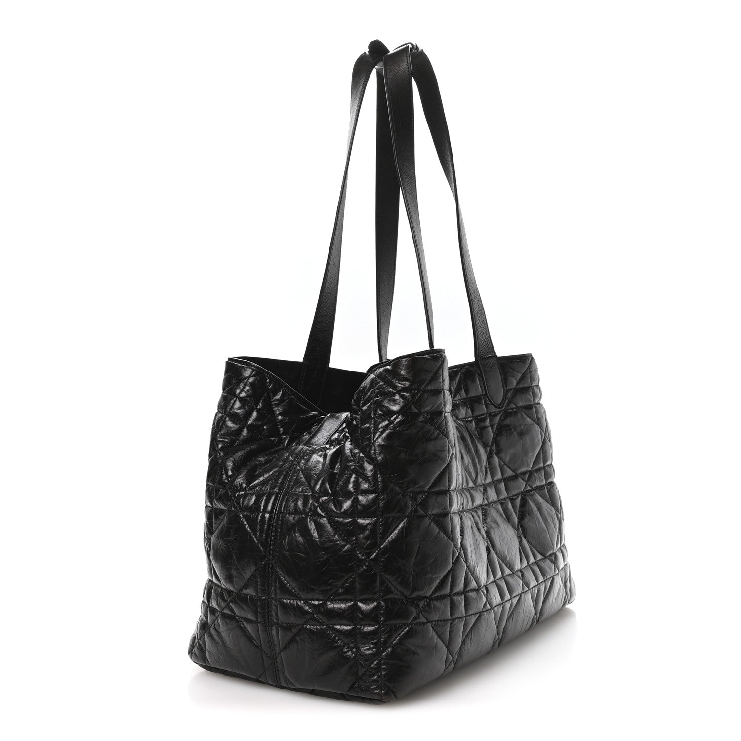 Christian Dior Crinkled Calfskin Macrocannage Large Toujours Black
