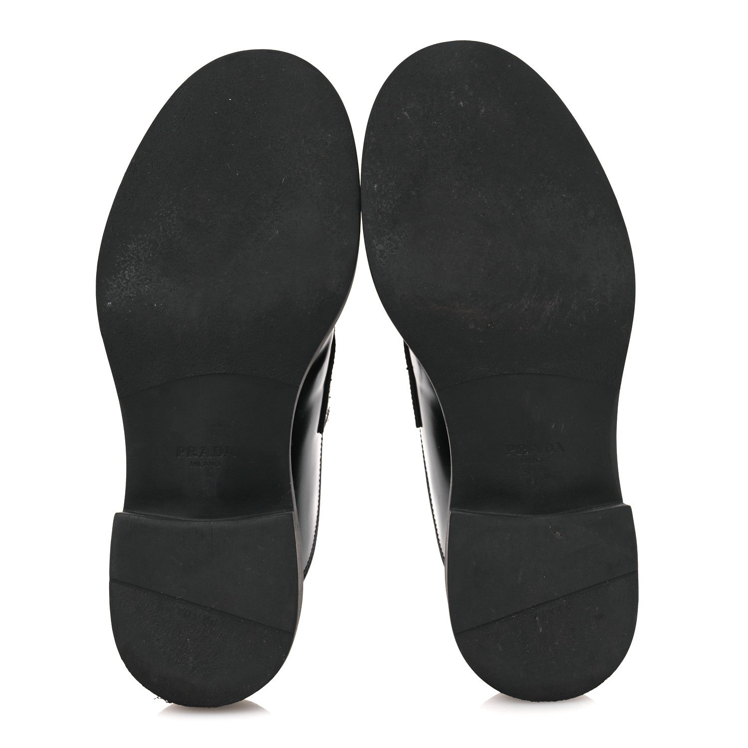 Prada Spazzolato Triangle 40mm Loafer Mules 37 Black