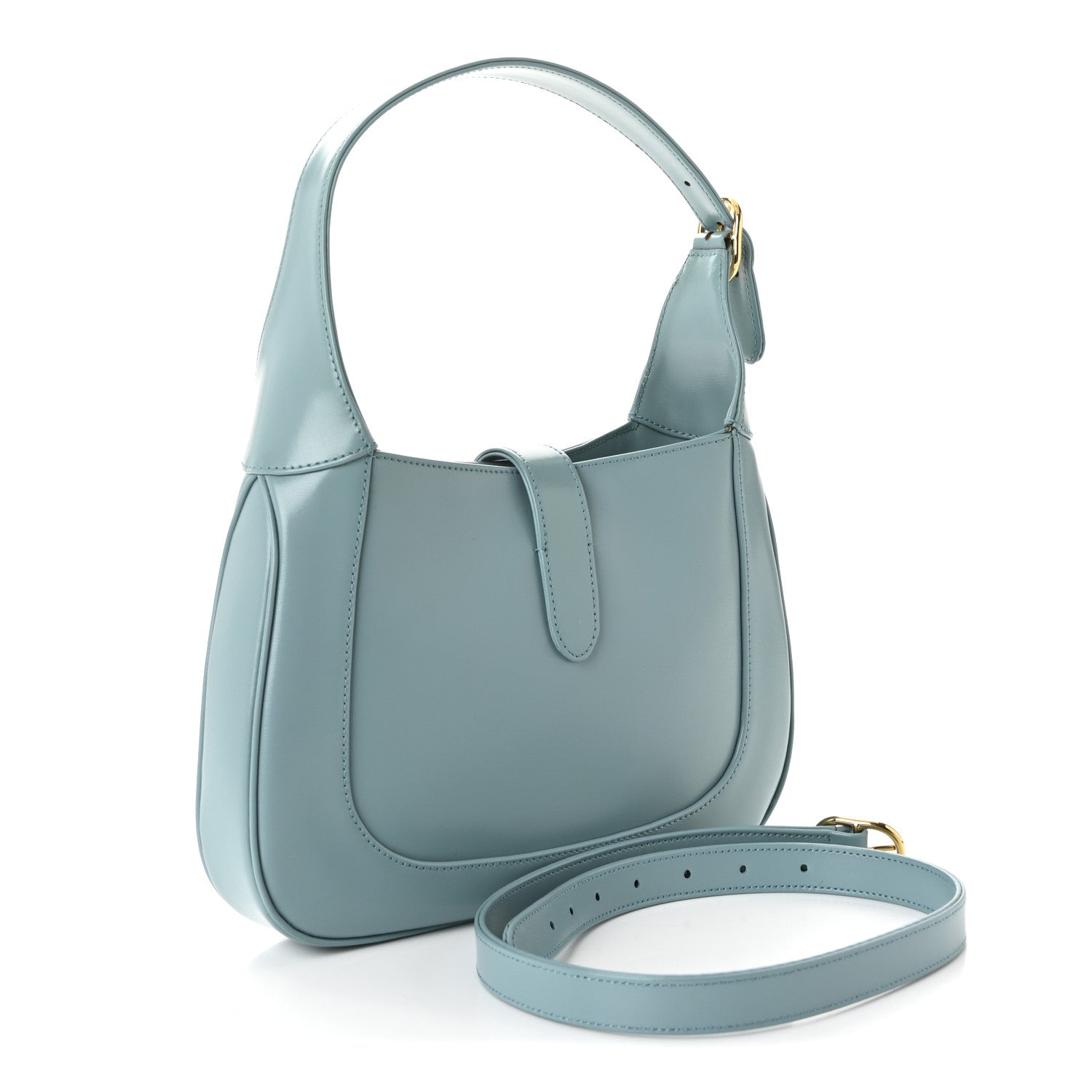 Gucci Boarded Dyana Lux Calfskin Small Jackie 1961 Hobo Dusty Azure