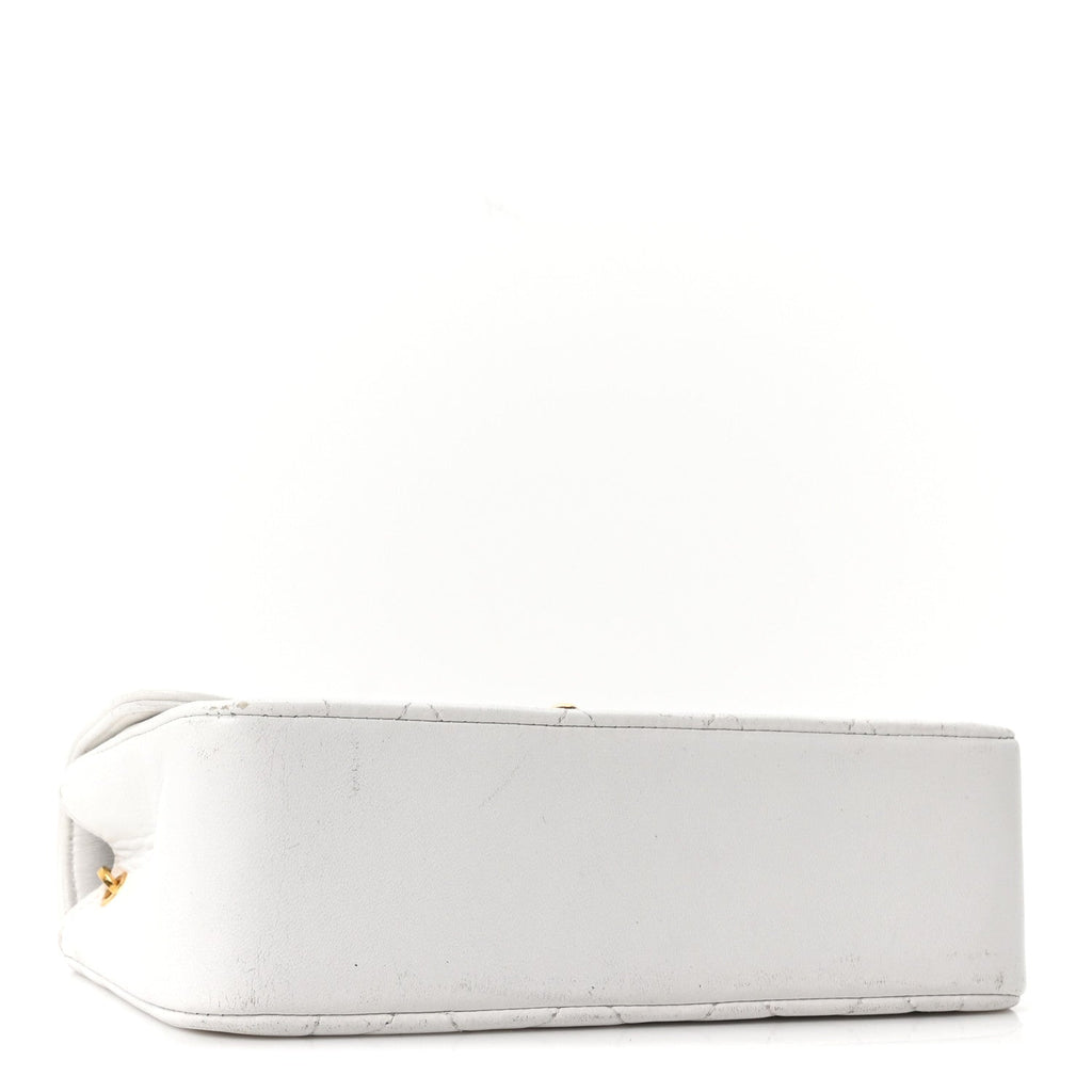 Chanel Lambskin Quilted Mini Flap Bag White