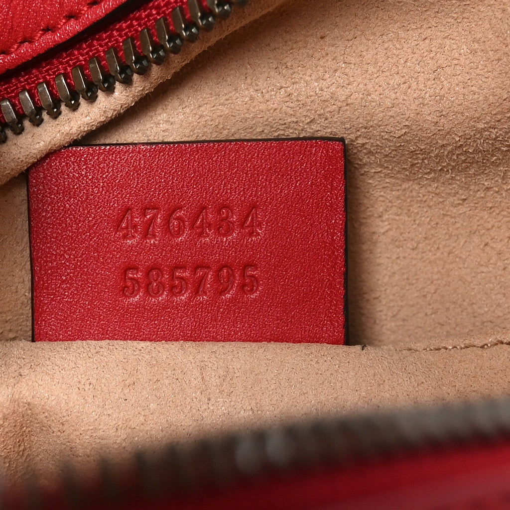 Gucci Calfskin Matelasse GG Marmont Belt Bag 105 42 Hibiscus Red