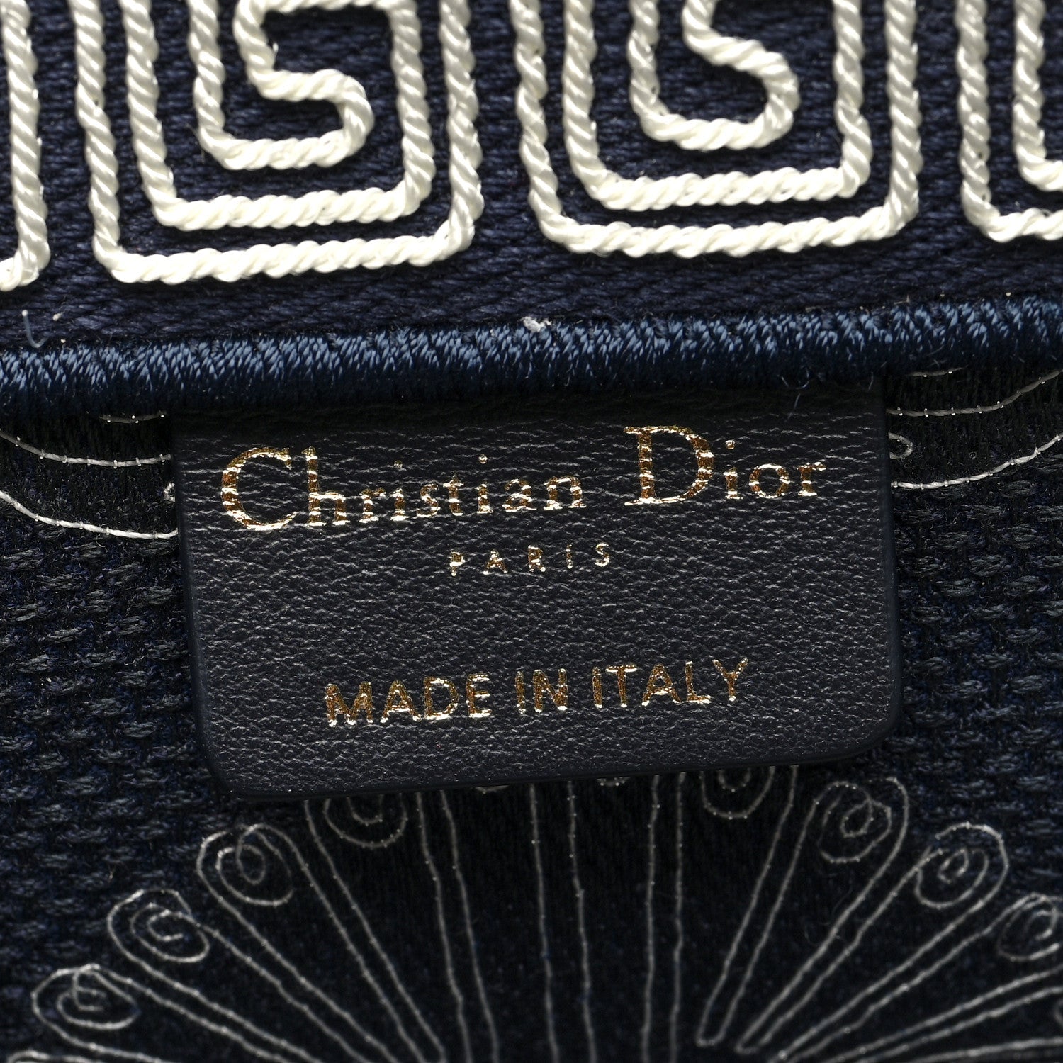 Christian Dior Canvas Embroidered Cornely Book Tote Blue White