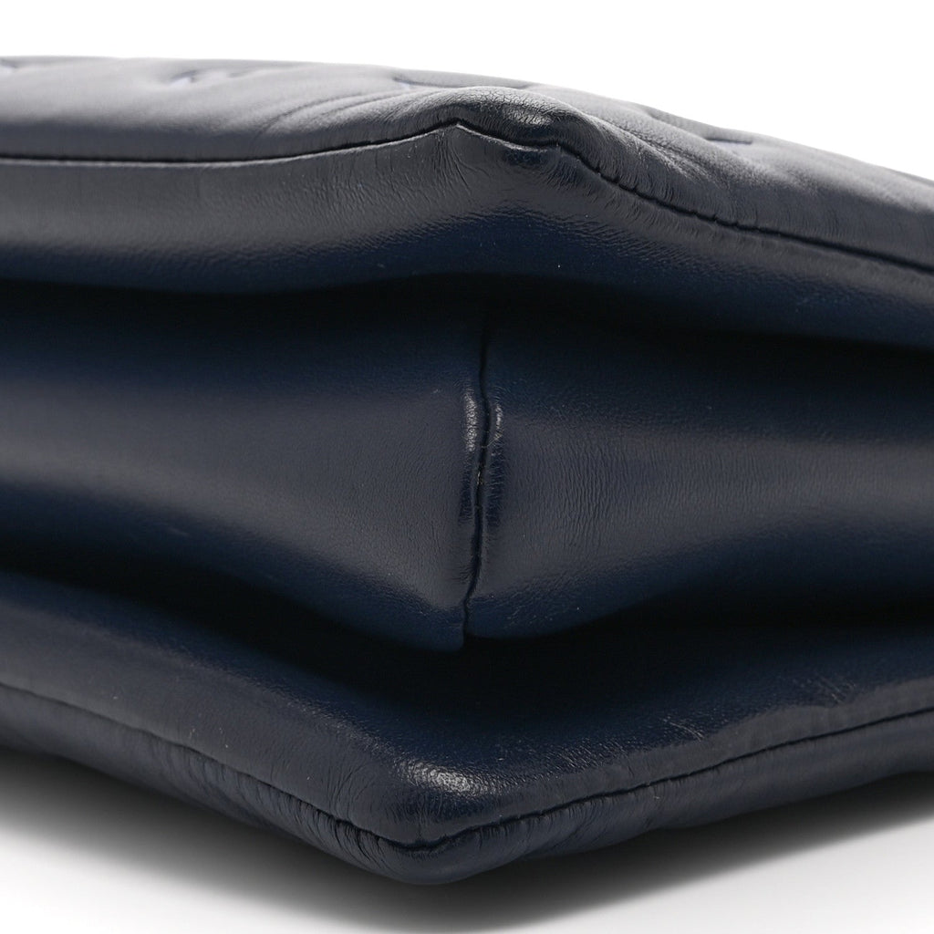 Louis Vuitton Lambskin Embossed Monogram Coussin PM Denim Blue