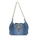 Chanel Washed Denim Quilted Mini Chanel 25 Handbag Blue