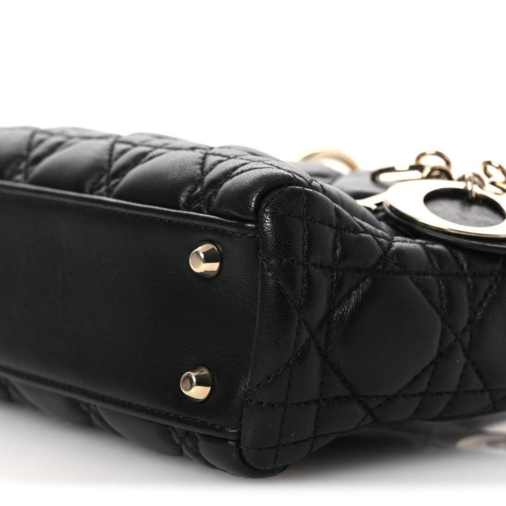 Christian Dior Lambskin Cannage Mini Lady Dior Black