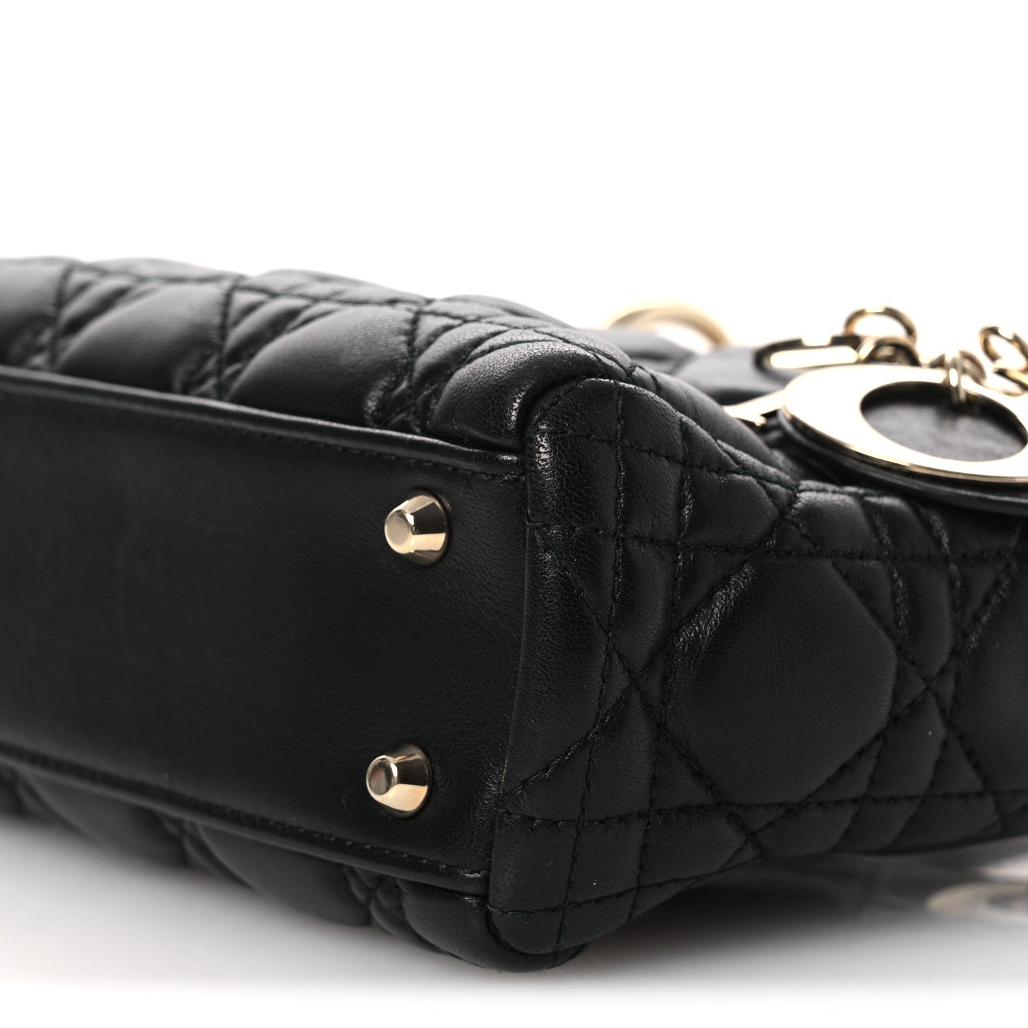 Christian Dior Lambskin Cannage Mini Lady Dior Black
