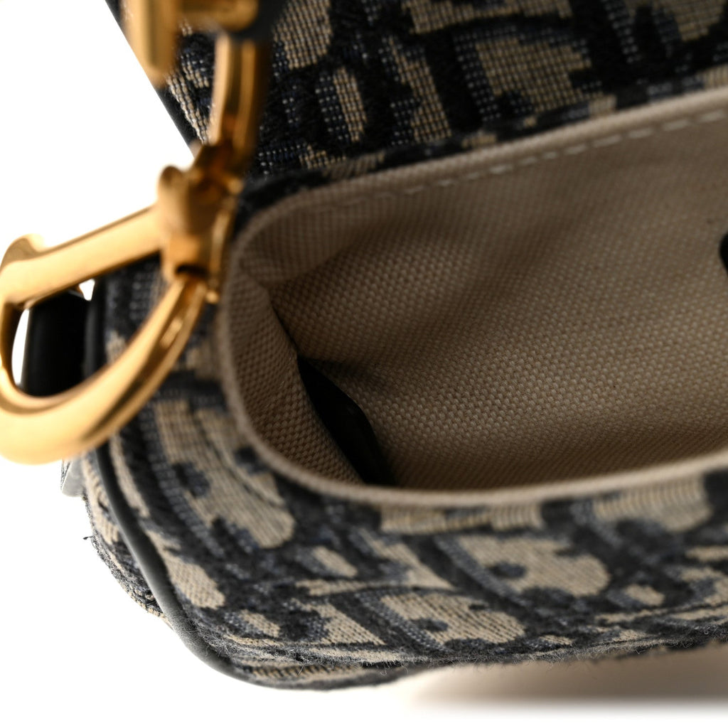 Christian Dior Oblique Mini Saddle Bag Blue