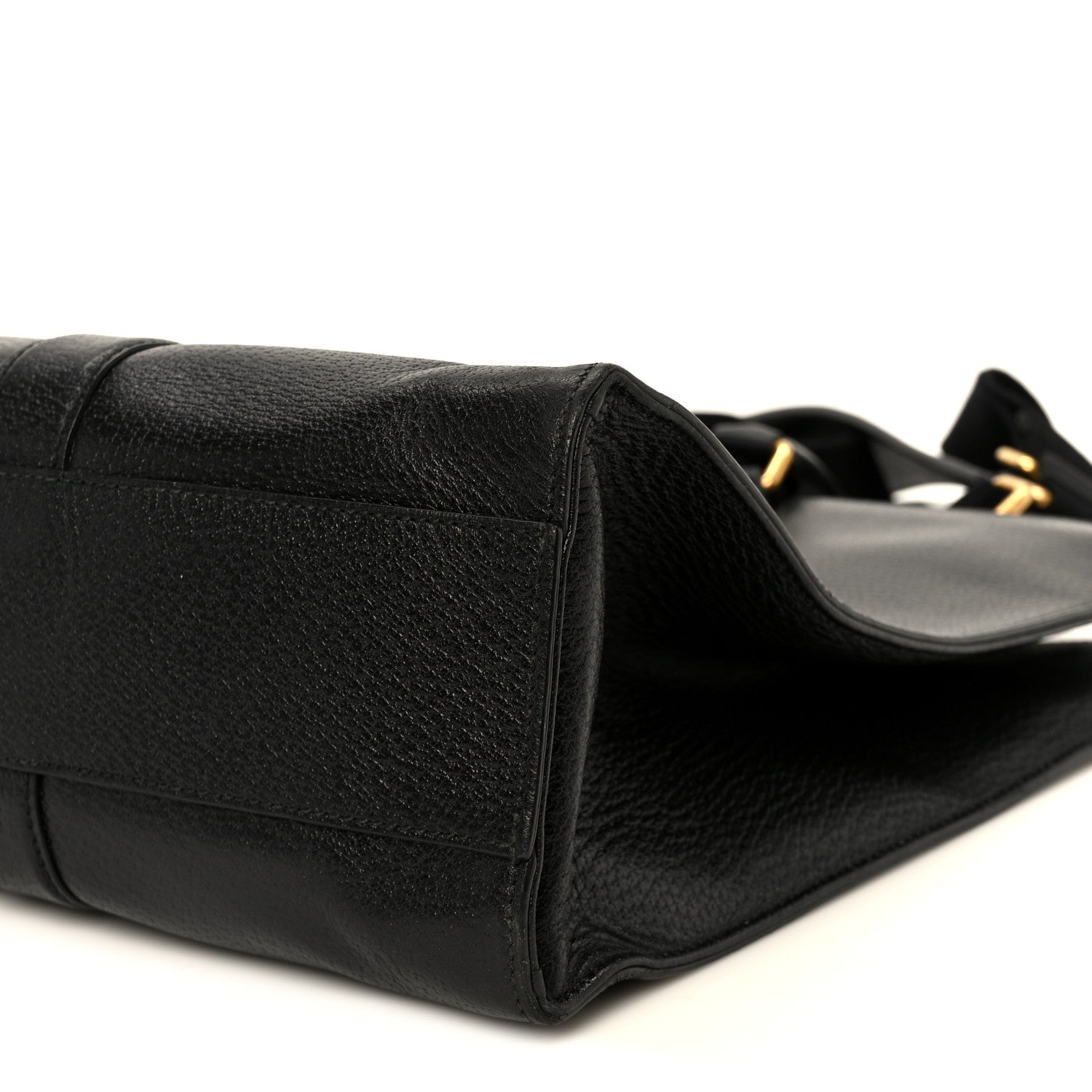 Gucci Grained Calfskin Web Top Handle Tote Black