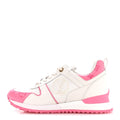 Louis Vuitton Calfskin Monogram Run Away Sneakers 37.5 White Pink
