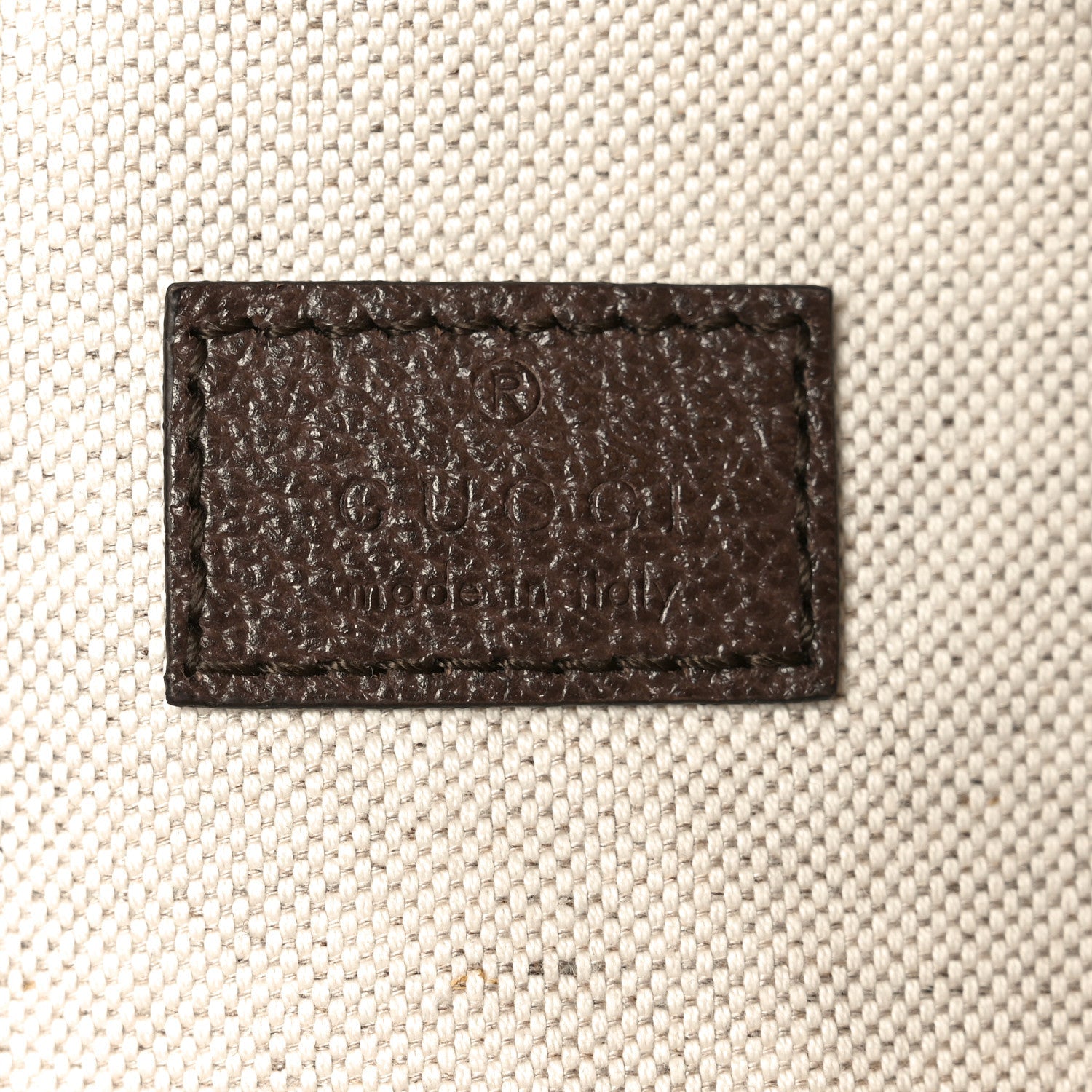 Gucci Monogram Jumbo GG Textured Dollar Calfskin Web Belt Bag Camel Ebony New Acero