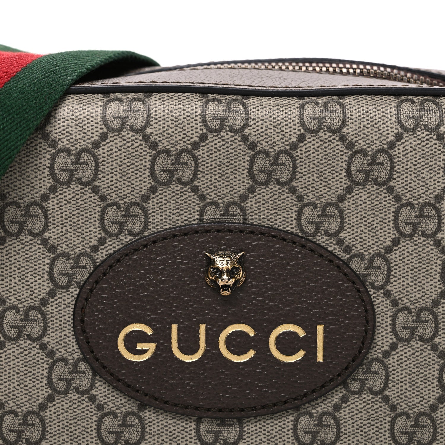 Gucci GG Supreme Monogram Web Neo Vintage Shoulder Bag Beige New Acero Crop