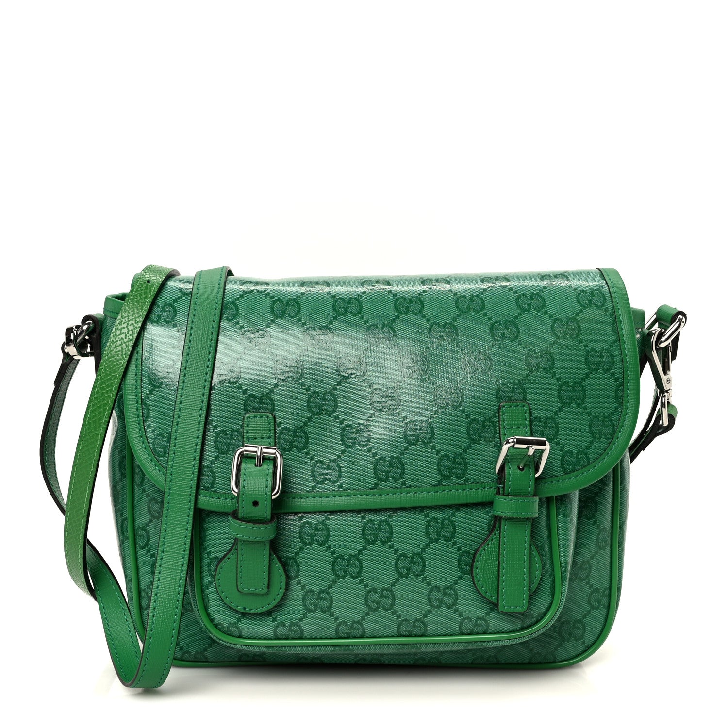 Gucci Monogram GG Childrens Messenger Bag Green