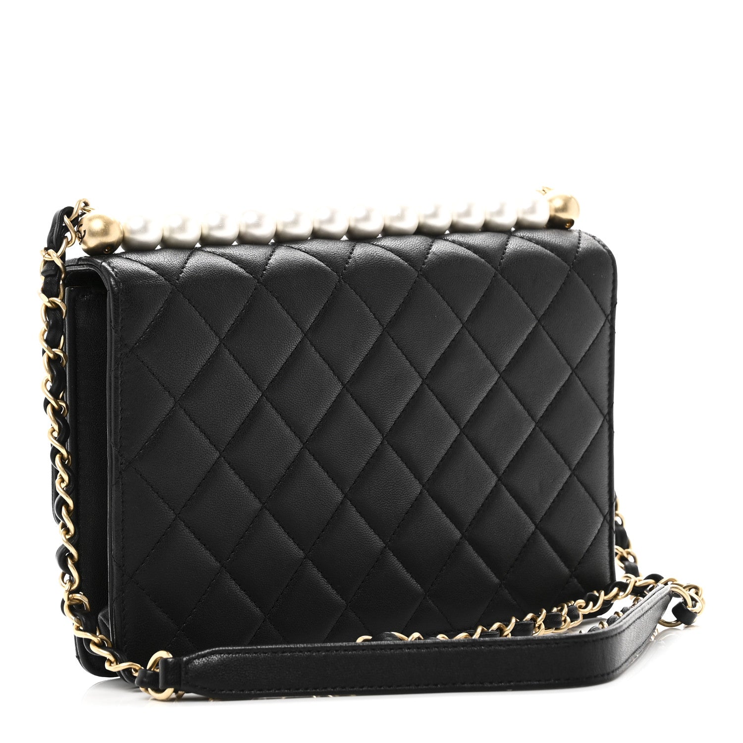 Chanel Goatskin Quilted Small Chic Pearls Flap Black