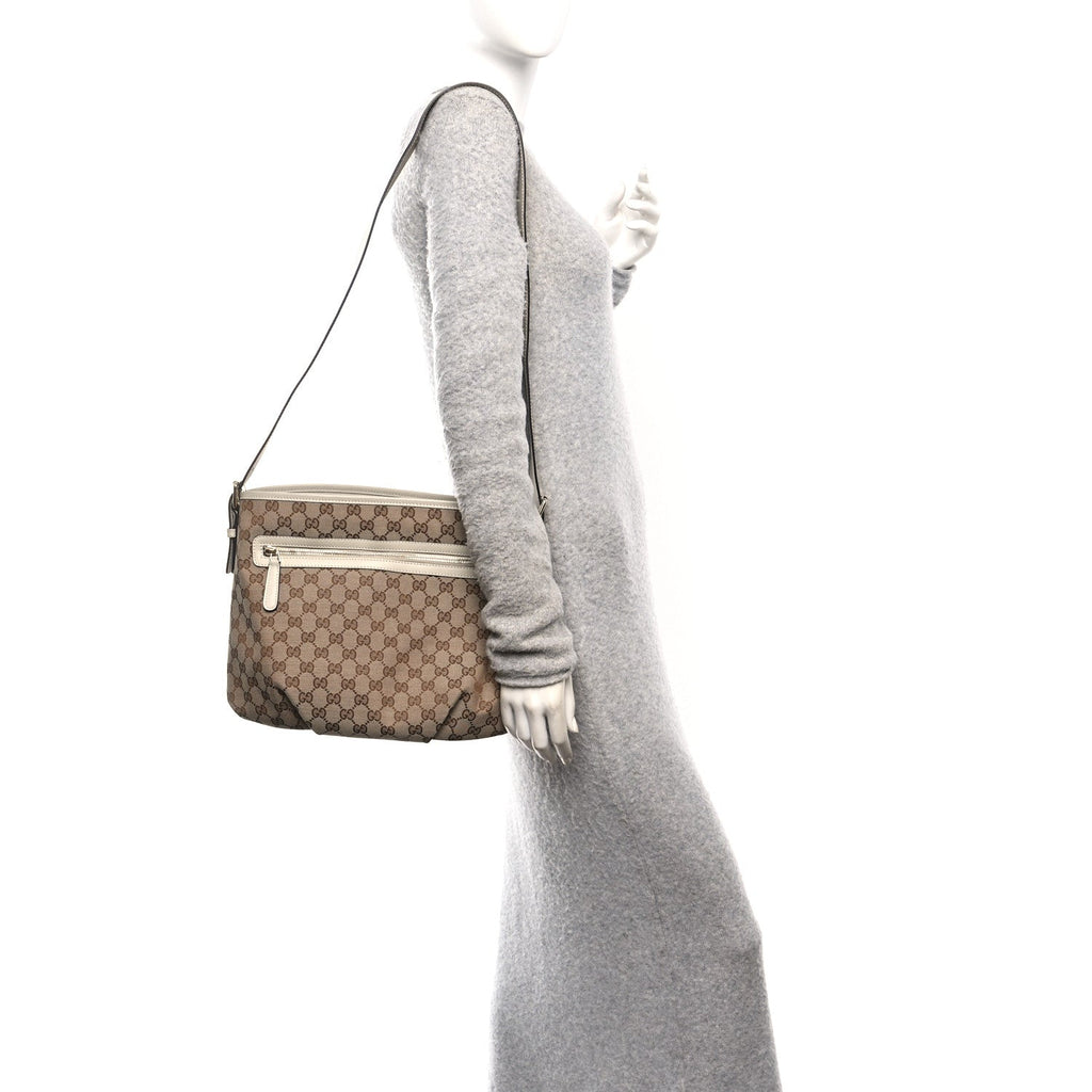 Gucci Monogram Messenger Bag Off White