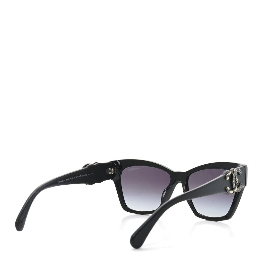 Acetate Square Cat Eye CC Sunglasses 5456-Q-A Black