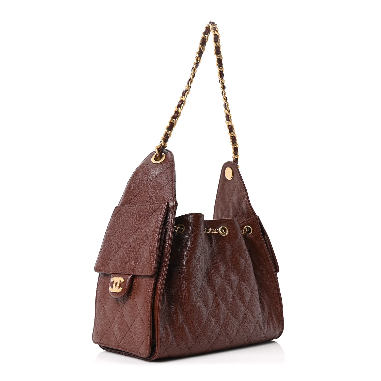 Chanel Caviar Quilted Small Chanel 25 Handbag Brown