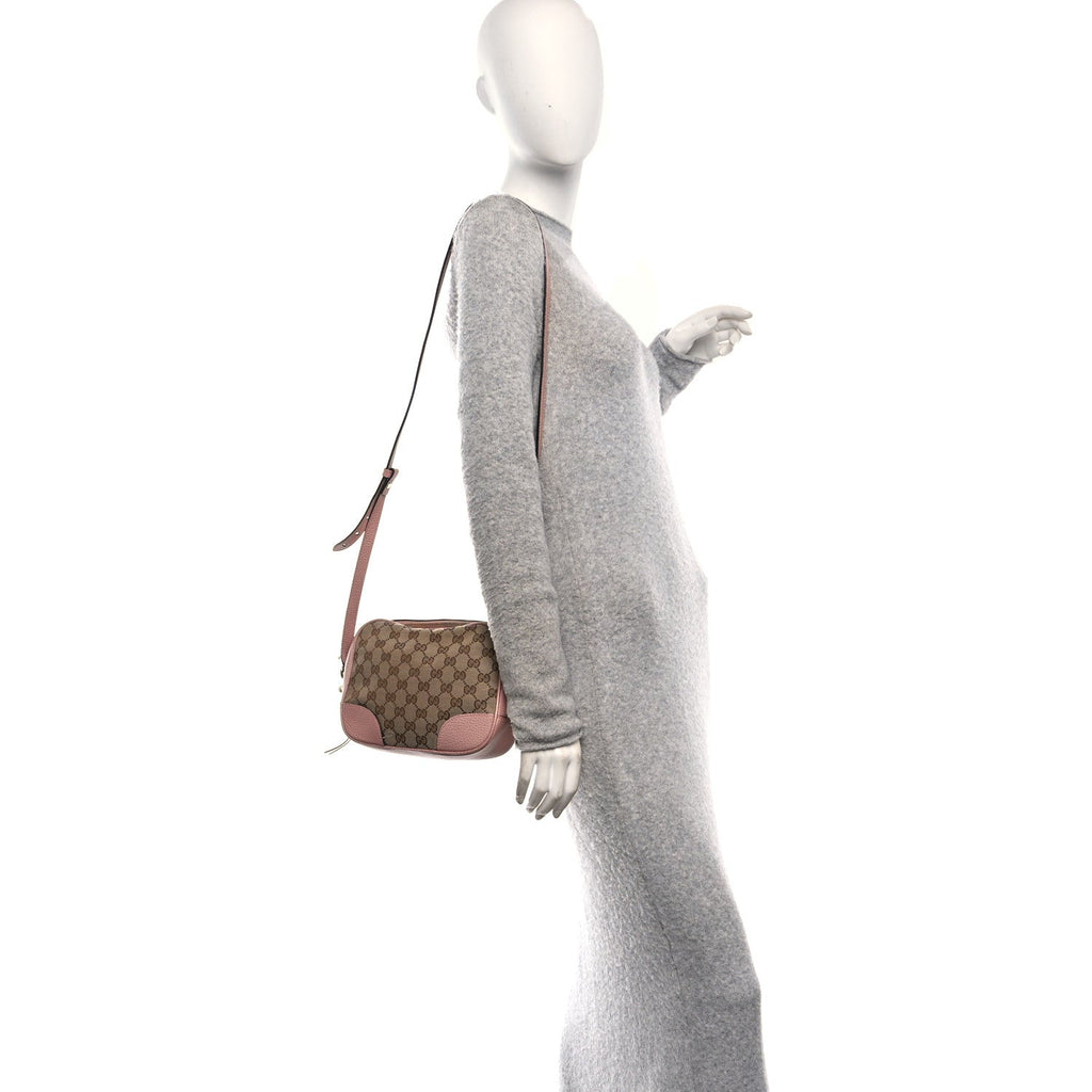 Gucci Monogram Mini Bree Messenger Bag Beige Soft Pink